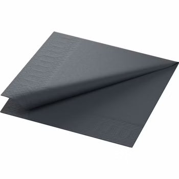 250 DUNI Servietten, schwarz, 3-lag., 33x33 cm, 1/4 Falz 149070