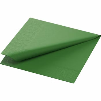 250 DUNI Servietten, leaf green, 3-lag., 33x33 cm, 1/4 Falz 186365