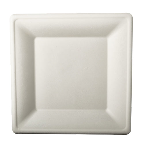 50 Teller Zuckerrohr "pure" eckig 26 cm x 26 cm weiss 3222
