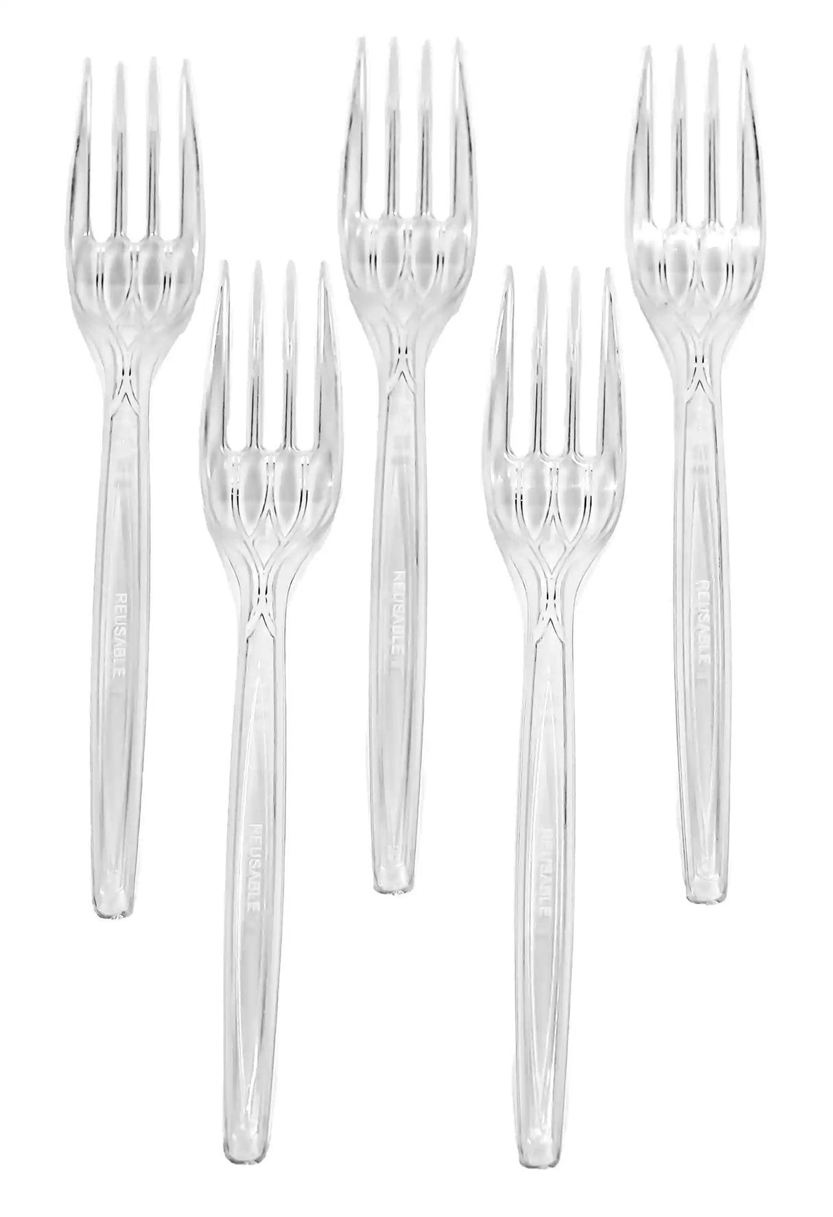 100 Mehrweg Gabeln Deluxe transparent 175 cm