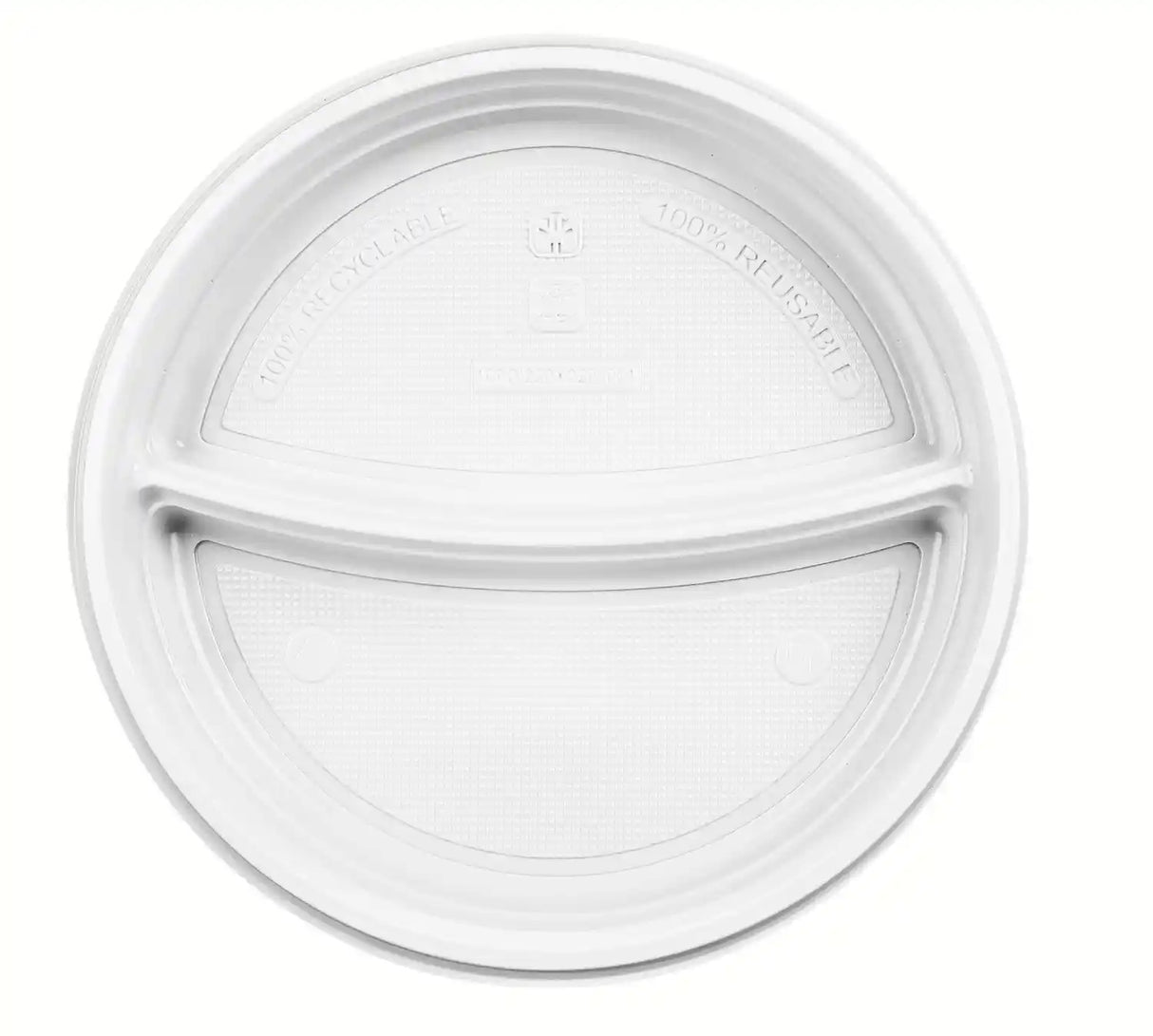 100 Mehrweg Menüteller 2-geteilt Ø 22 cm · 2 cm weiss 060-102V