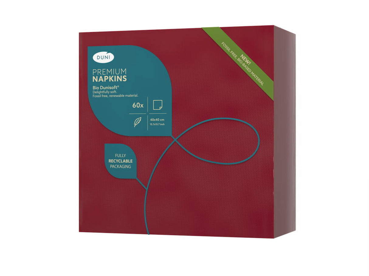 60 Bio Dunisoft® Servietten bordeaux 40x40cm 200895