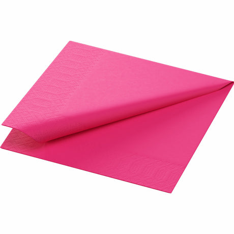 250 DUNI Cocktail-Servietten, fuchsia, 3-lag., 24x24 cm, 1/4 Falz, 168408