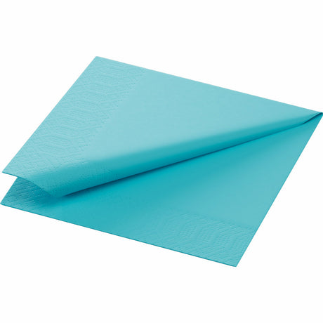 250 DUNI Cocktail-Servietten, mint blue, 3-lag., 24x24 cm, 1/4 Falz, 171550