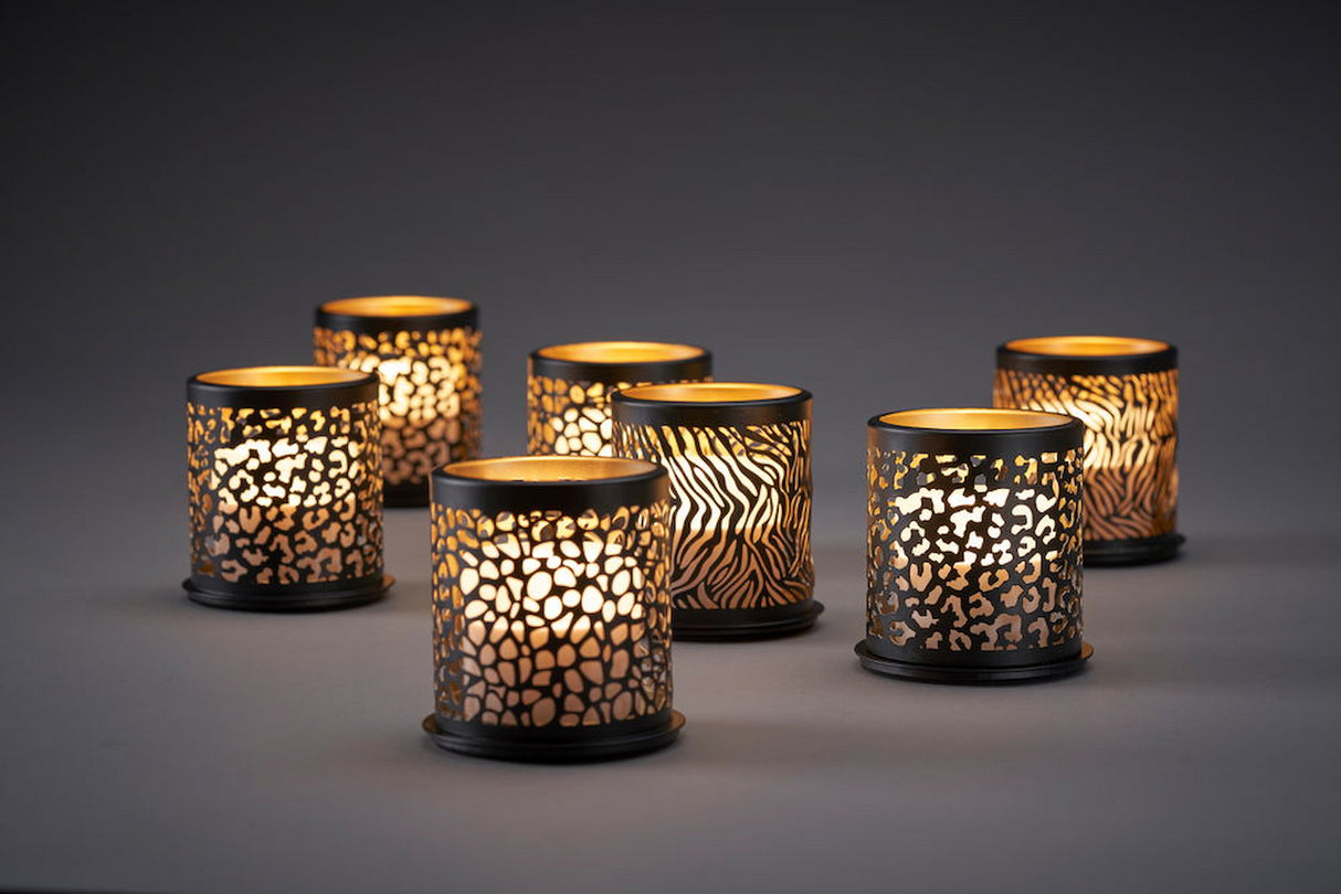 1 Duni Kerzenhalter Safari Zebra schwarz Metall 188177