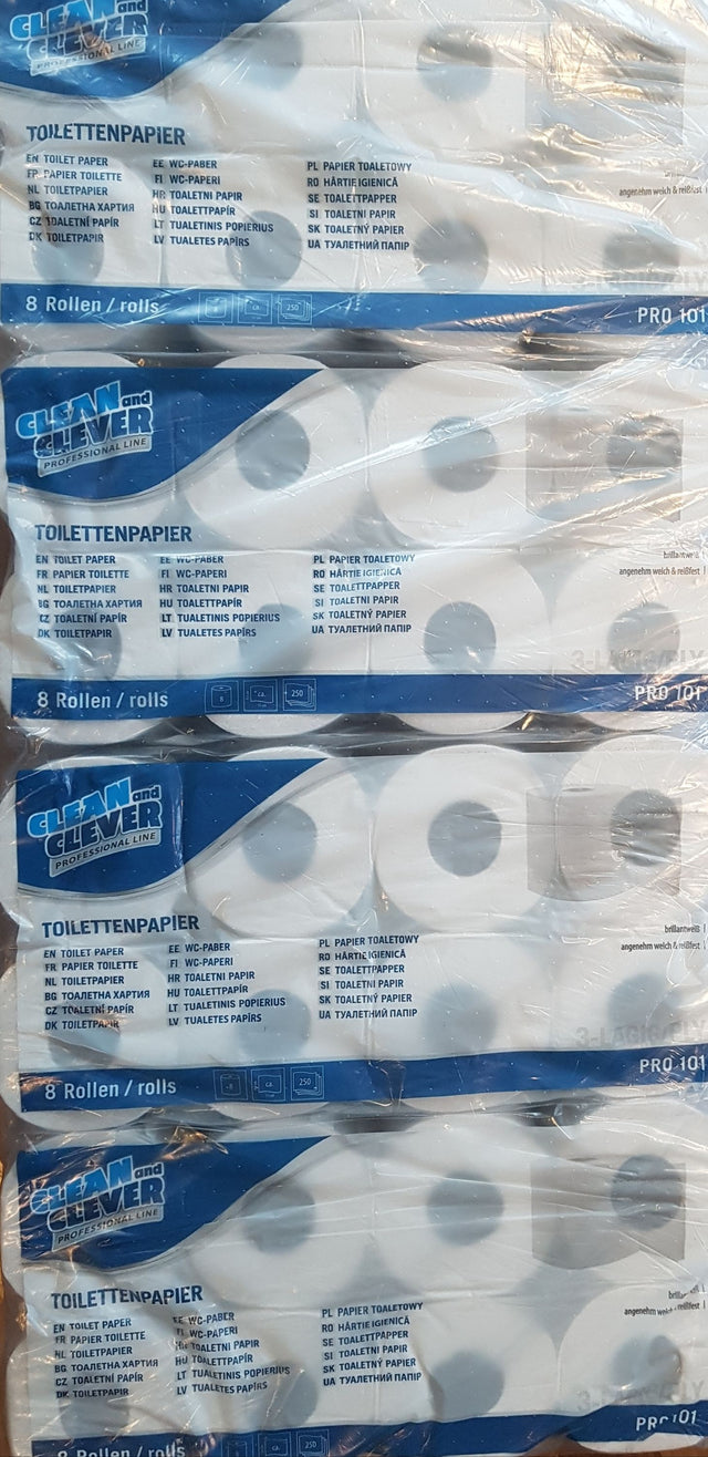 72 Rollen Toilettenpapier Comfort 3-lagig 8x250