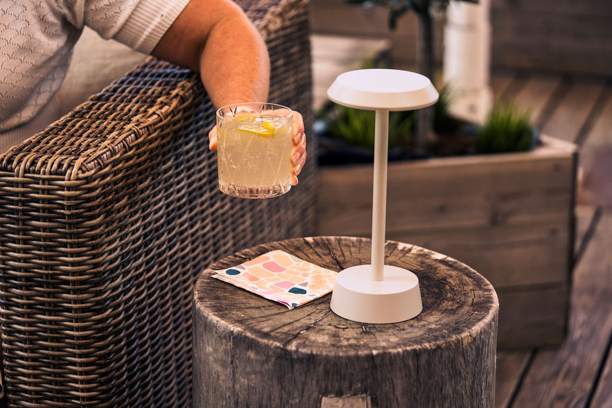 6 Duni LED Lampen kabellos Nour sand, 206424 inklusive Ladestation