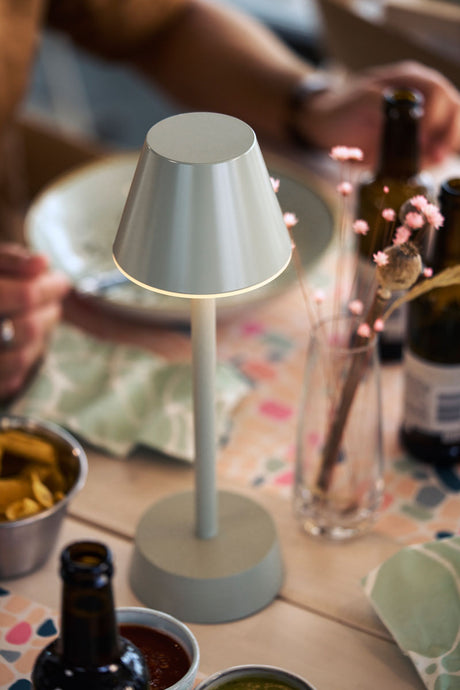 6 Duni LED Lampen kabellos Zelda pistachio 206421 inklusive Ladestation