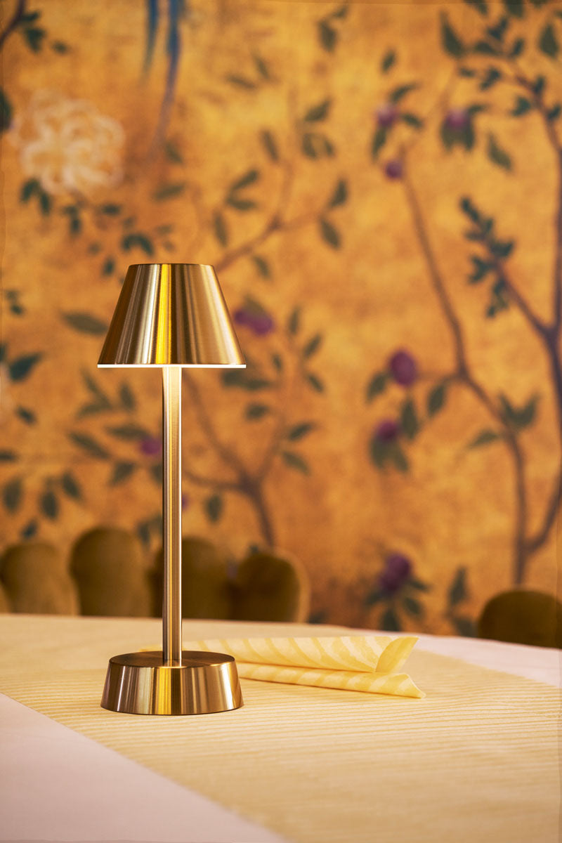 6 Duni LED Lampen kabellos Zelda brass 206423 inklusive Ladestation