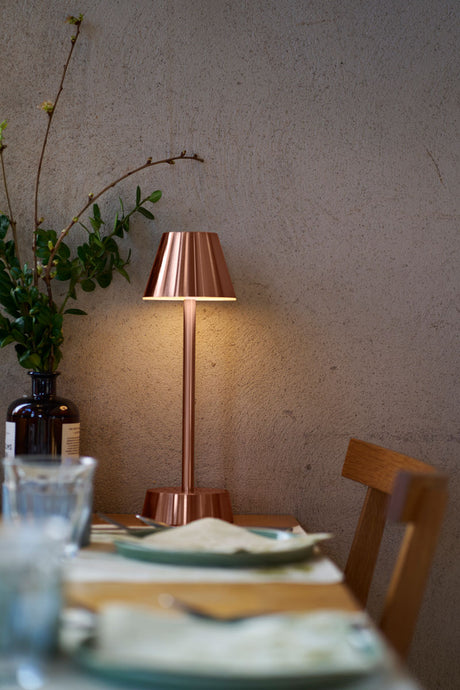 6 Duni LED Lampen kabellos Zelda rose gold 208758 inklusive Ladestation