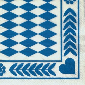 20 Servietten Bayrisch-Blau 3-lag. 33x33cm 1/4 Falz 12901