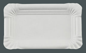 250 Pappteller rechteckig 10 x 16 cm weiß
