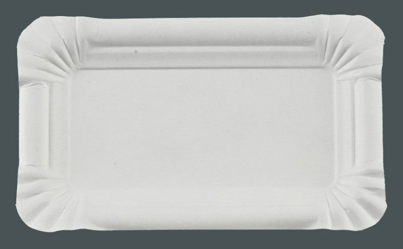 1000 Pappteller rechteckig 10 x 16 cm, weiß