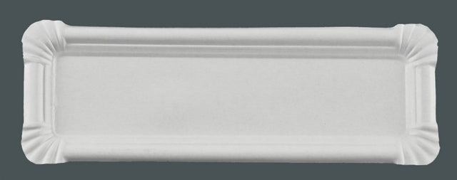 250 Pappteller rechteckig 8 x 23 cm