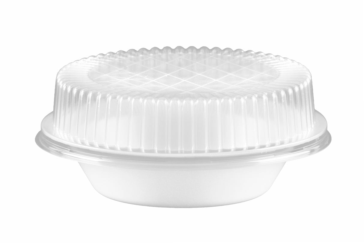 100 Salatschalen "B2" mit Deckel rund weiß 400 ml