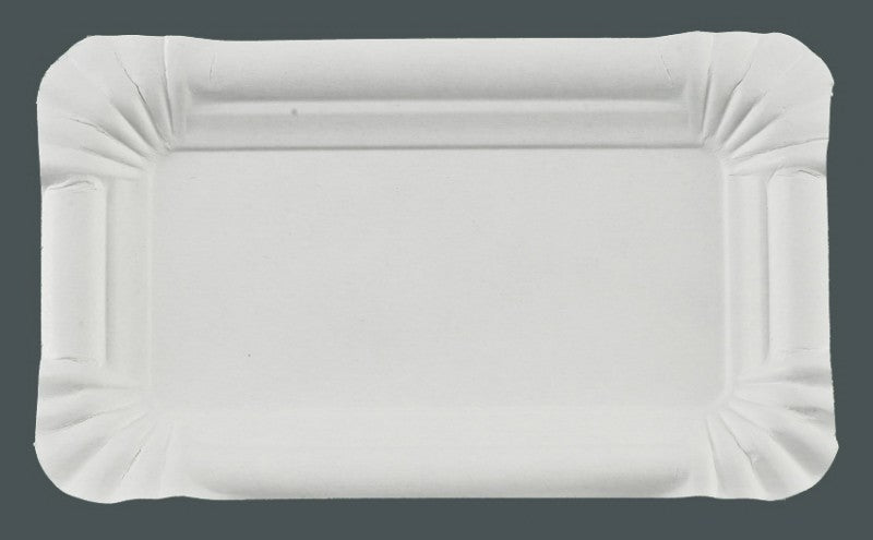 3000 Pappteller rechteckig 9 x 15 cm, weiß