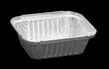 100 Aluminiumschalen 450 ml, 14,7x12,3x4,0 cm, R28L