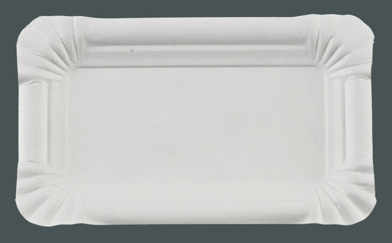 1000 Pappteller rechteckig 9 x 15 cm weiß