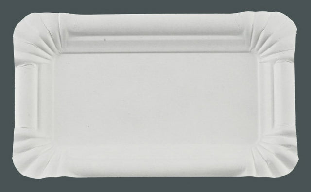 250 Pappteller rechteckig 9 x 15 cm weiß