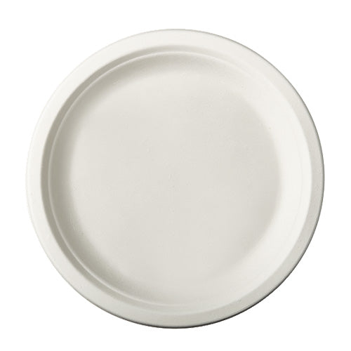 50 Teller Zuckerrohr "pure" ungeteilt Ø 26 cm · 2 cm weiss 3220