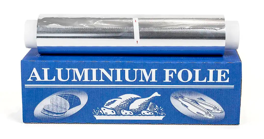 6 Rollen Aluminiumfolie 30cm x 150m 11my mit Box