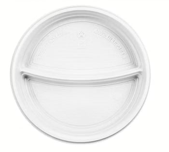 100 Mehrweg Menüteller, 2-geteilt Ø 22 cm · 2 cm weiss, 060-102V
