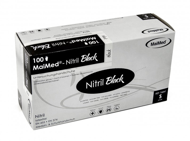 500 Einmal U-Handschuhe, MaiMed BLACK Nitril puderfrei Gr. S