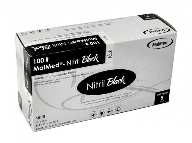 1000 Einmal U-Handschuhe MaiMed BLACK Nitril puderfrei Gr. S