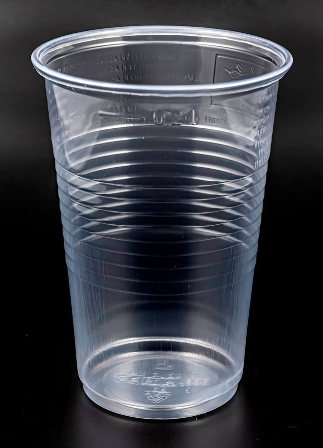 1000 Trinkbecher PP gerillt mit Eichstrich transparent 200 ml 270424