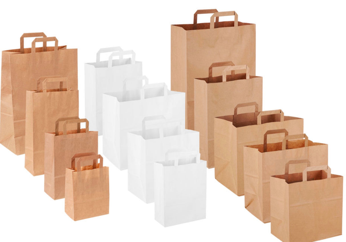 250 Papier-Tragetaschen braun 260+120x350 mm 480306