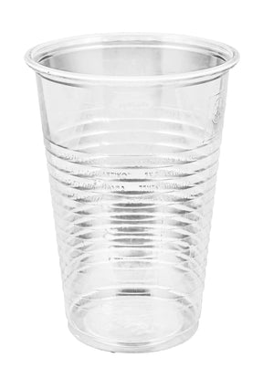 100 Trinkbecher PP  gerillt mit Eichstrich transparent 300 ml 08158