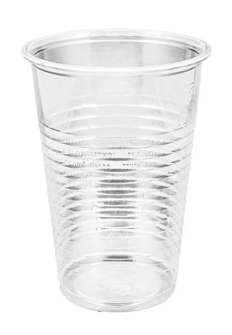 100 Trinkbecher PP  gerillt mit Eichstrich transparent 300 ml 08158