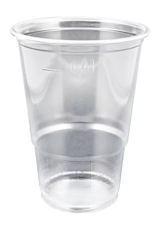 100 Trinkbecher PP, klar-glatt, mit Eichstrich, transparent, 400 ml, 08111