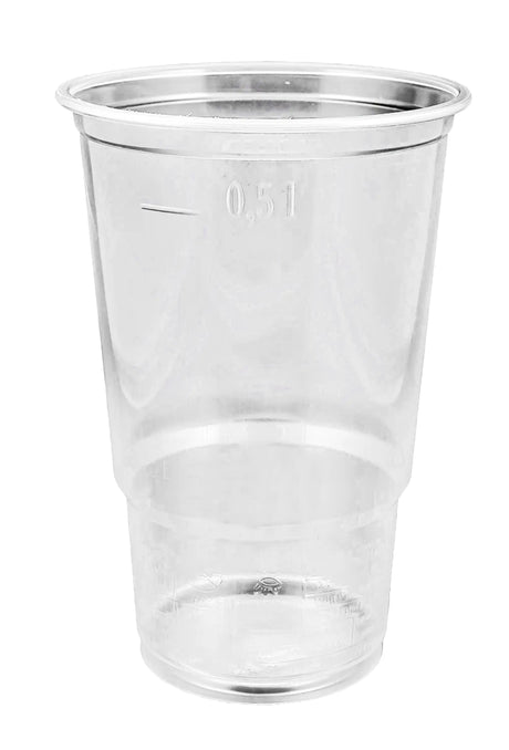50 Trinkbecher PP klar-glatt mit Eichstrich transparent 500 ml 08108